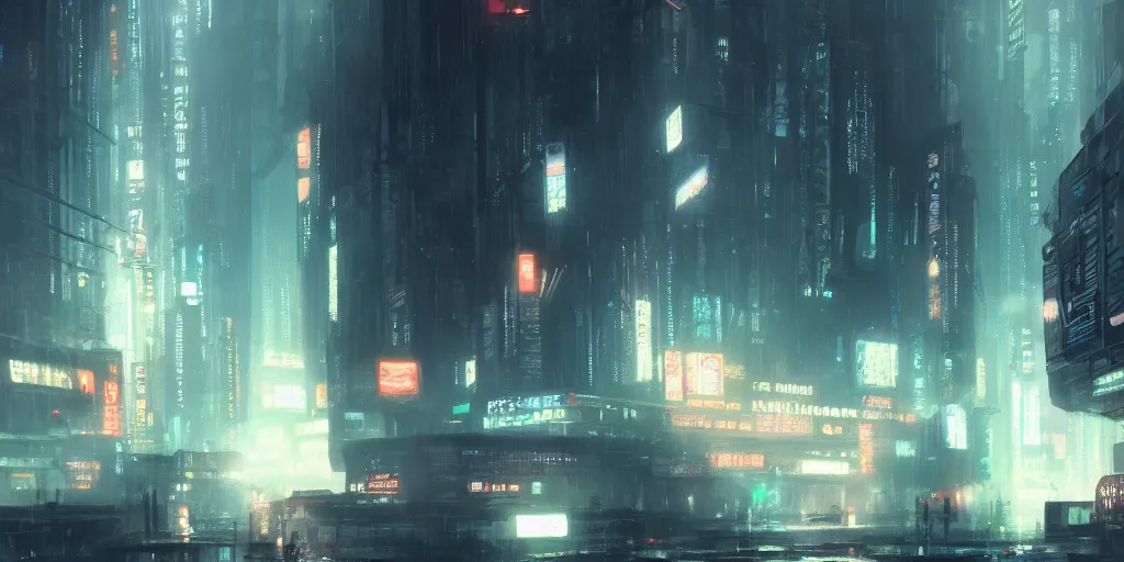 Image similar to bladerunner city, Makoto Shinkai, filmed, trending on ArtStation, oppressive lighting, trending on artstation, very detailed