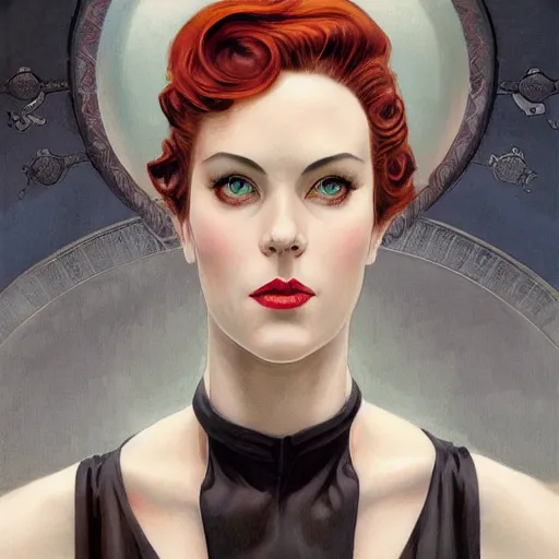 Prompt: a streamline moderne, art nouveau, multi - ethnic and multi - racial portrait in the style of charlie bowater, and in the style of donato giancola, and in the style of charles dulac. intelligent, expressive, very large eyes. symmetry, ultrasharp focus, dramatic lighting, photorealistic digital painting, intricate, elegant, highly detailed, symmetrical.