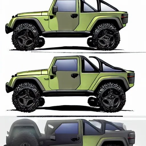 Image similar to concept art jeep inspired by halo