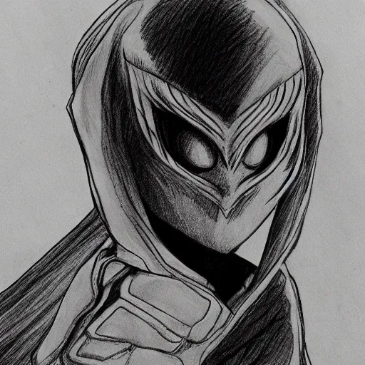 Prompt: sketch of femto from the anime berserk, style of kentaro miura, black and white sketch, trending on artstation