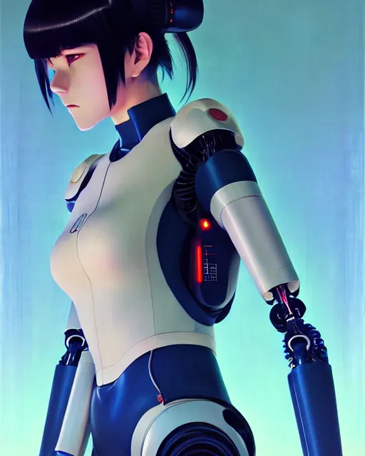 Image similar to girl wearing robotic suit, very anime, fine - face, audrey plaza, realistic shaded perfect face, fine details. anime. realistic shaded lighting poster by ilya kuvshinov katsuhiro otomo ghost - in - the - shell, magali villeneuve, artgerm, jeremy lipkin and michael garmash and rob rey