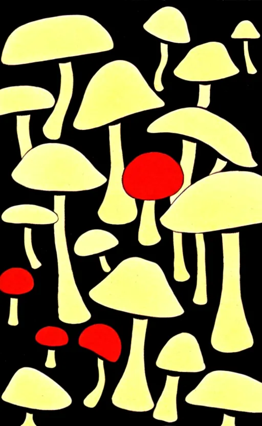 Image similar to psychedelic mushrooms with faces wide angle shot, white background, vector art, illustration by frank frazetta