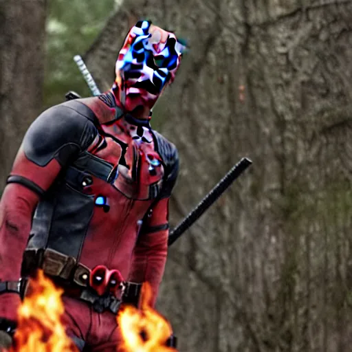 Image similar to Deadpool in The Walking Dead 4K quality