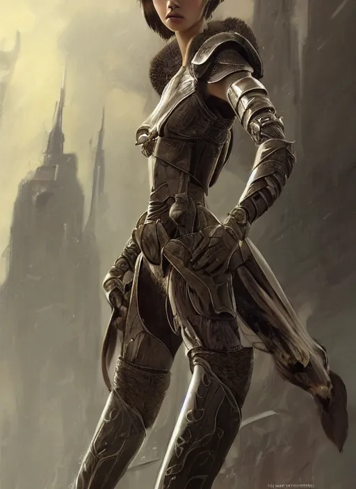 Image similar to a professional portrait of a beautiful young female, clothed in ethereal battle armor, olive skin, long dark hair, beautiful bone structure, symmetrical facial features, intricate, elegant, digital painting, concept art, smooth, sharp focus, finely detailed, illustration, from Valerian and the City of a Thousand Planets, in the style of Doug Chiang