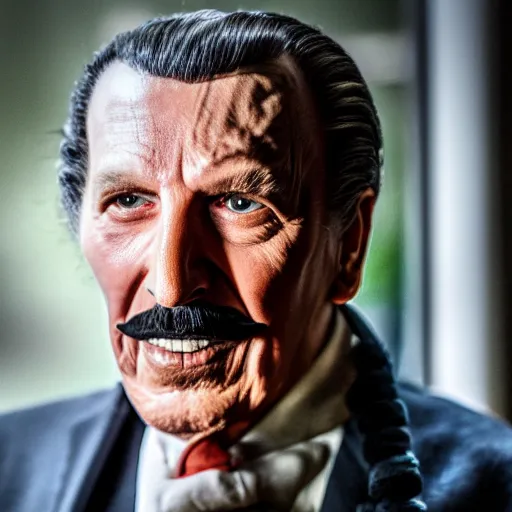 Prompt: dslr photo portrait still of vincent price in the new horror movie, 8 5 mm, f 1. 8, 8 k,