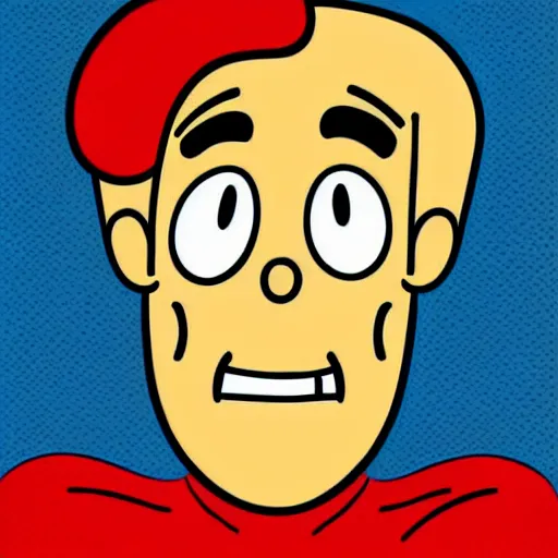 Image similar to handsome squidward as man, big smile, strong chin, handsome, pop art style