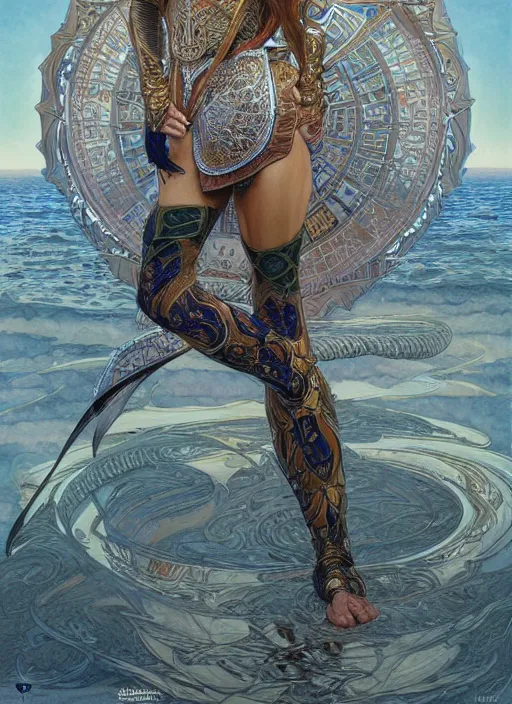 Prompt: humanoid dolphin warrior, intricate, elegant, highly detailed, centered, digital painting, artstation, concept art, smooth, sharp focus, illustration, art by artgerm and donato giancola and alphonse mucha
