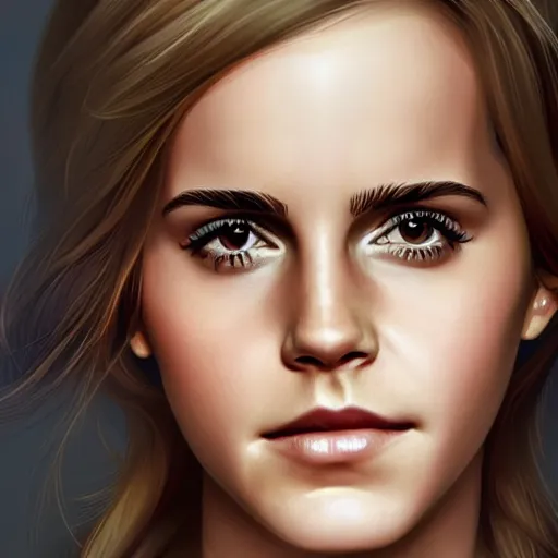 Prompt: portrait of emma watson, digital art, artstation cgsociety masterpiece