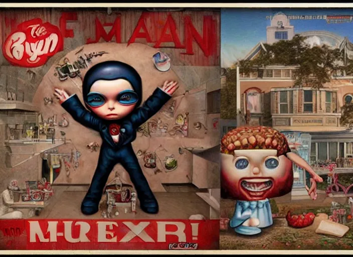 Image similar to the x - man made of x - burger, lowbrow, matte painting, 3 - d highly detailed, in the style of mark ryden,