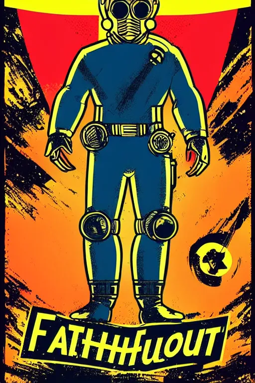 Image similar to fallout 7 6 retro futurist illustration art by butcher billy, sticker, colorful, illustration, highly detailed, simple, smooth and clean vector curves, no jagged lines, vector art, smooth andy warhol style