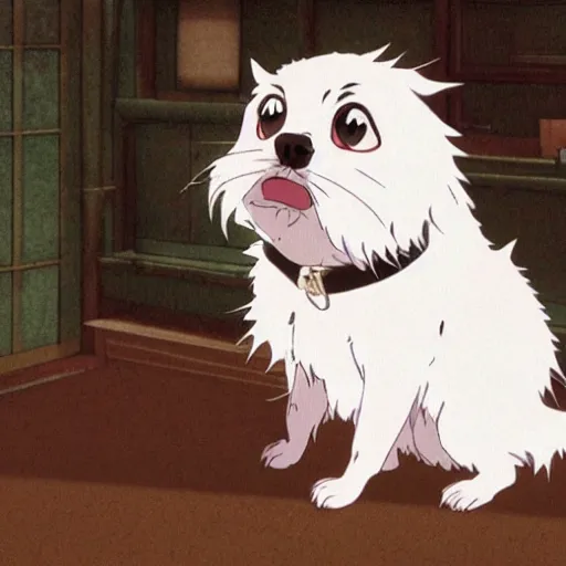 Image similar to a japanese chin as an anime character in a studio ghibli film