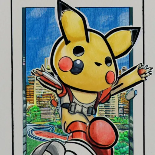 Image similar to bitcoin inspired pokemon, ken sugimori art, original 1 5 1, watercolor