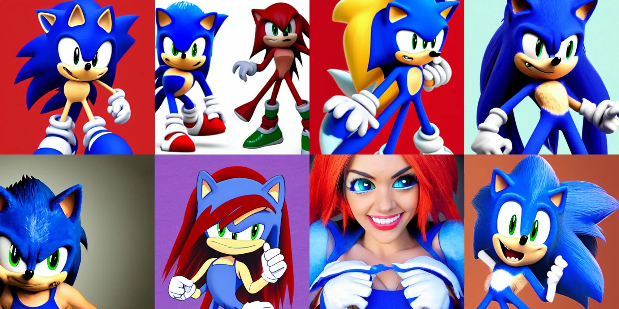 Prompt: female sonic the hedgehog