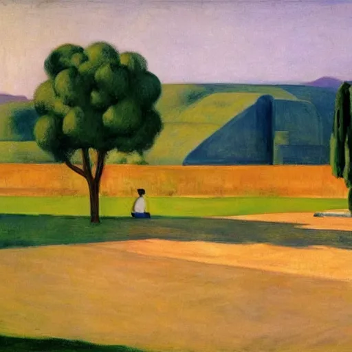 Prompt: a kibbutz in israel by edward hopper