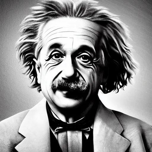 Prompt: Photo portrait of Albert Einstein in 2022, splash art, movie still, cinematic lighting, dramatic, octane render, long lens, shallow depth of field, bokeh, anamorphic lens flare, 8k, hyper detailed, 35mm film grain