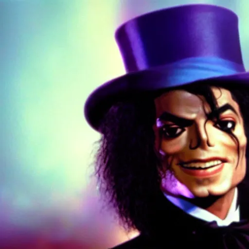 Image similar to awe inspiring Michael Jackson playing Willy Wonka 8k hdr movie still dynamic lighting