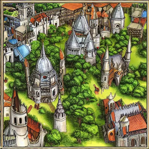 Image similar to medieval jungle city