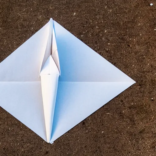 Image similar to a paper airplane that should theoretically beat all the records, photography, ambient light