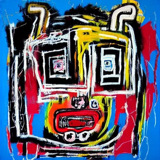 Prompt: “pig, neo-expressionist style, by Jean-Michel Basquiat”