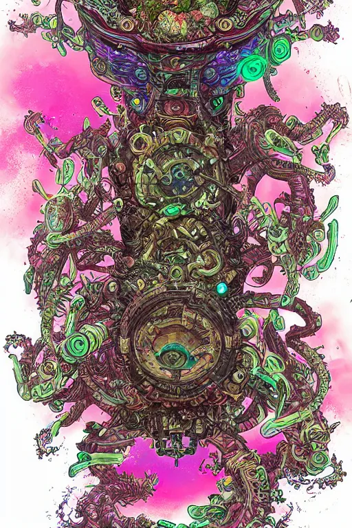 Prompt: creature sushi roots cactus elemental flush of force nature micro world fluo light deepdream a wild amazing steampunk baroque ancient alien creature, intricate detail, colorful digital painting that looks like it is from borderlands and by feng zhu and loish and laurie greasley, victo ngai, andreas rocha, john harris