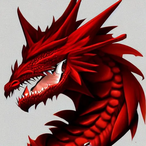 Image similar to an anthropomorphic red dragon, profile picture commission on furaffinity, deviant art, digital art