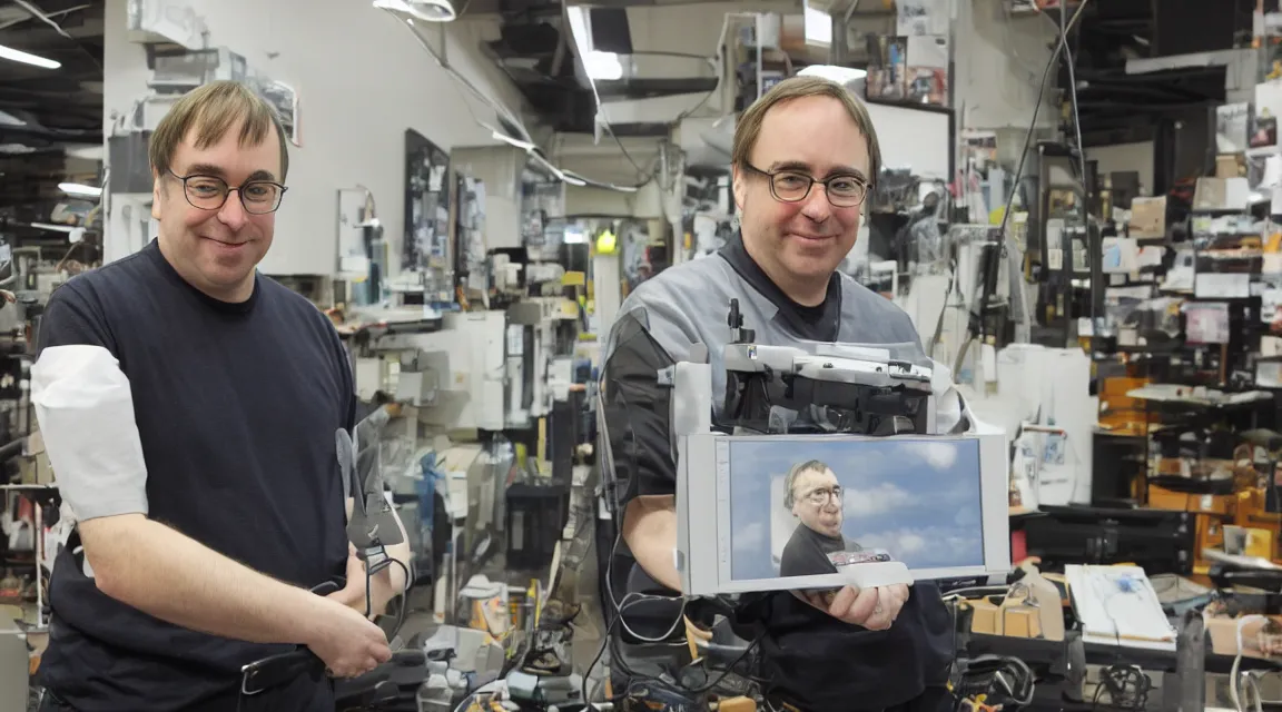 Image similar to vinil scale figure of Linus Torvalds, photo product