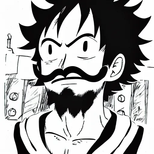 Image similar to luffy with mustache