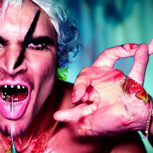 Image similar to a devil, close - up portrait photo by david lachapelle, masterpiece, trending on flickr