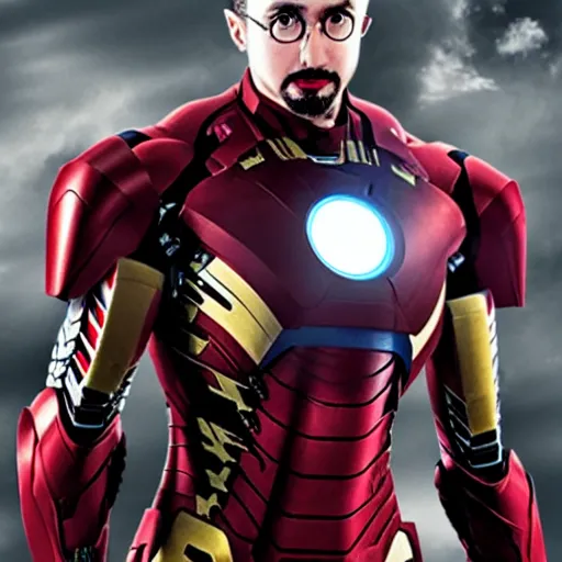 Prompt: harry potter wearing iron man suit, face showing, marvel movies quality, photorealistic, full body camera shot, dark atmosphere