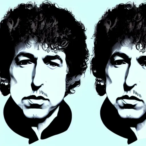 Prompt: flat graphic design portrait of bob dylan