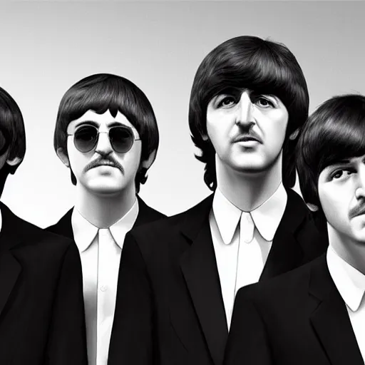 Prompt: The Beatles Album Cover, realistic, hyperrealistic, highly detailed, very detailed, ultra detailed, HD quality, 4k resolution, 8k resolution, trending on Artstation