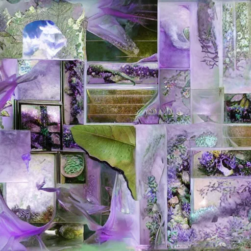 Image similar to crystethereal lavender atrium manipulation layeredinfusion lilac silver silver fuji pastel lilac sparkle fuji surreal creations serene lilac sparkle grey lilac weeping abstract collage