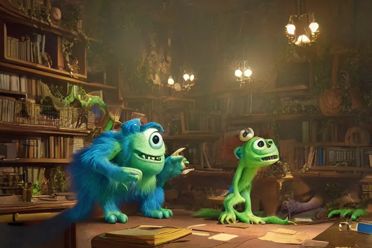 Prompt: the most amazing dream you ever had about monster university, hyper realistic, ambient lighting, concept art, intricate, hyper detailed, smooth, volumetric lighting, octane