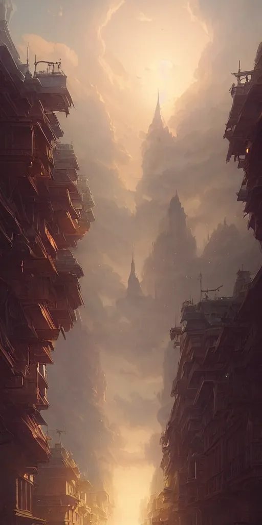 Image similar to a city built on a giant ☁, unreal engine, fantasy art by greg rutkowski, loish, rhads, ferdinand knab, makoto shinkai and lois van baarle, ilya kuvshinov, rossdraws, tom bagshaw, global illumination, soft light, detailed and intricate environment