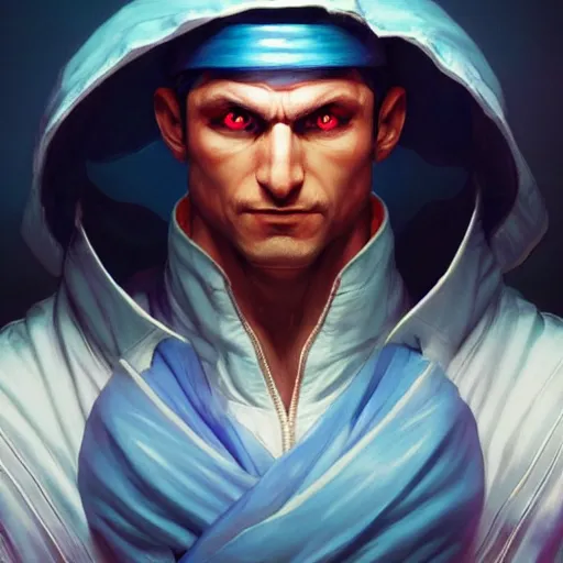 Image similar to vladimir zelenskiy as a street fighter character, cg animation, capcom, realistic, character select portrait, by artgerm, greg rutkowski, alphonse mucha, trending on artstation, digital art