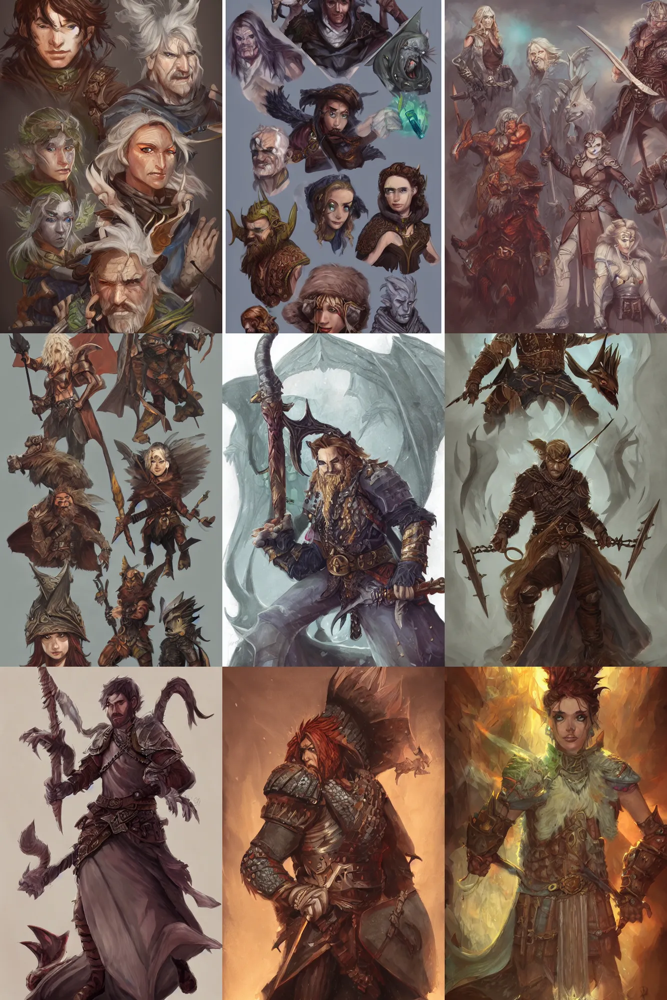 Prompt: dungeons and dragons characters, fantasy, portraits, highly detailed, digital painting, trending on artstation, concept art, sharp focus, illustration, art by bobbie jean pentecost.