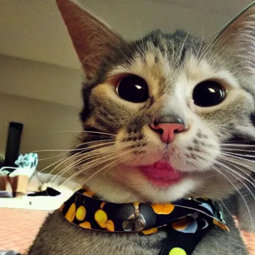 Image similar to selfie of a funny cat