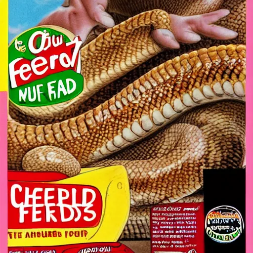 Image similar to an advertisement for a cereal that you can feed to snakes