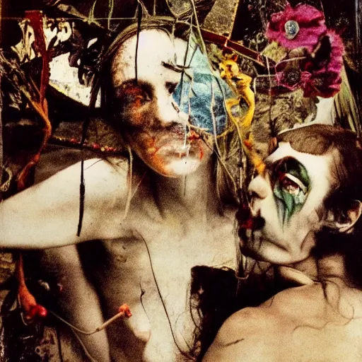 Image similar to 3 5 mm color photography, joel - peter witkin, beksinski, and stephen gammell, vogue shoot