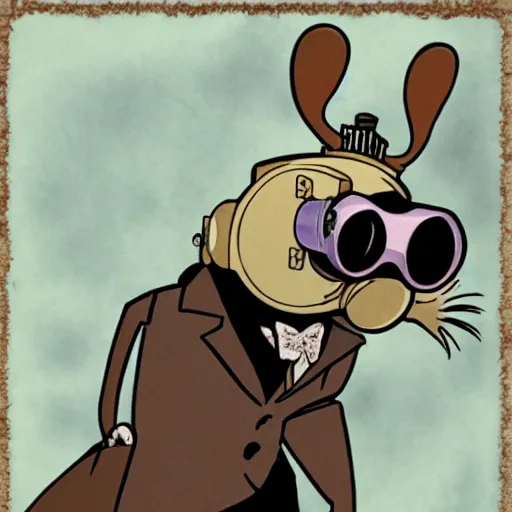 Image similar to a rat with steampunk googles, by rebecca sugar