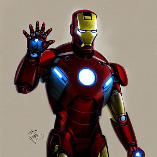 Prompt: i am baby iron man by greg rutkowski