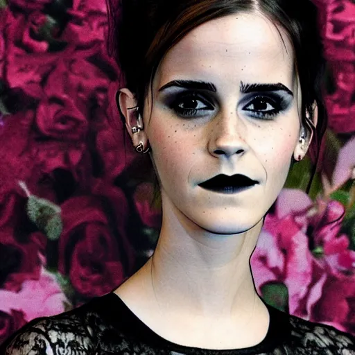 Prompt: Goth Emma Watson