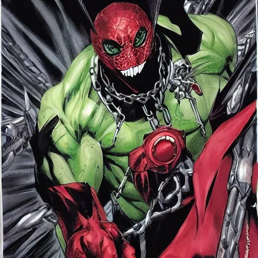 Prompt: Spawn from marvel comics in the style of lee bermejo and greg rutkowski