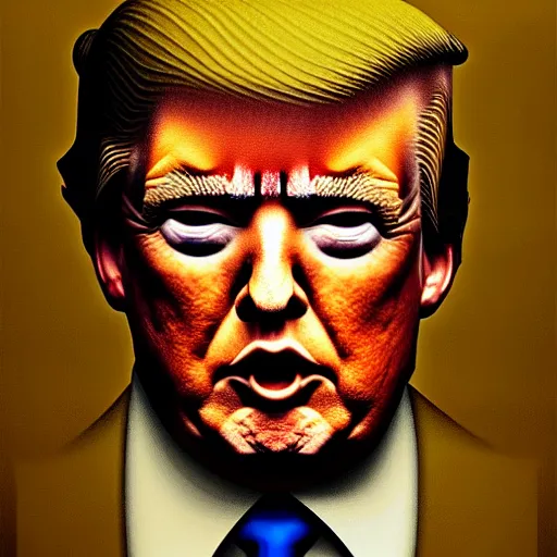 Image similar to portrait donald trump as a zombie looking down, 7 days to die zombie, fine art, award winning, subtle earthy tones, intricate, elegant, sharp focus, cinematic lighting, digital painting, 8 k concept art, by michael hussar and greg manchess and brom and z. w. gu, 8 k