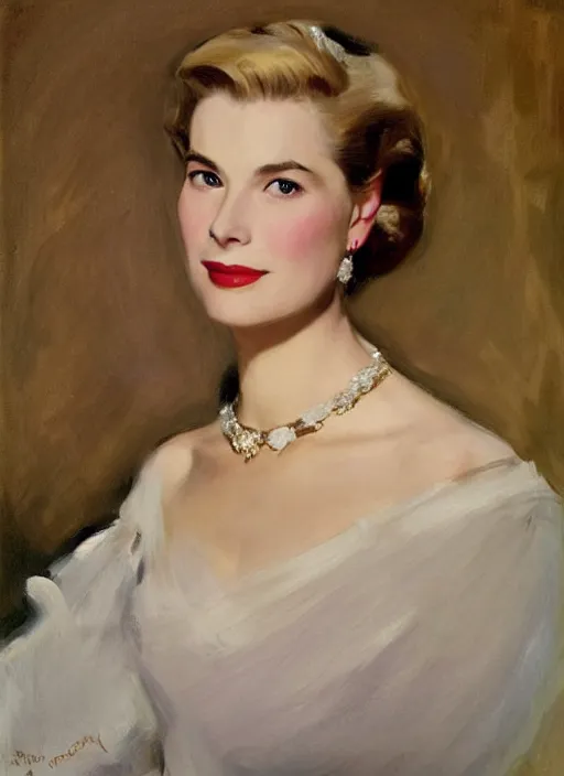 Prompt: portrait of grace kelly, by john singer sargent