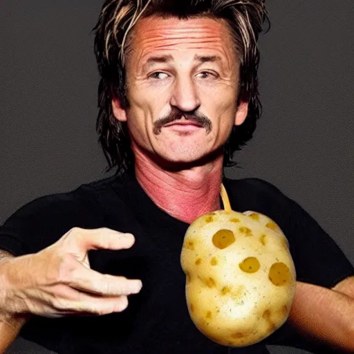 Image similar to a potato with sean penn's face