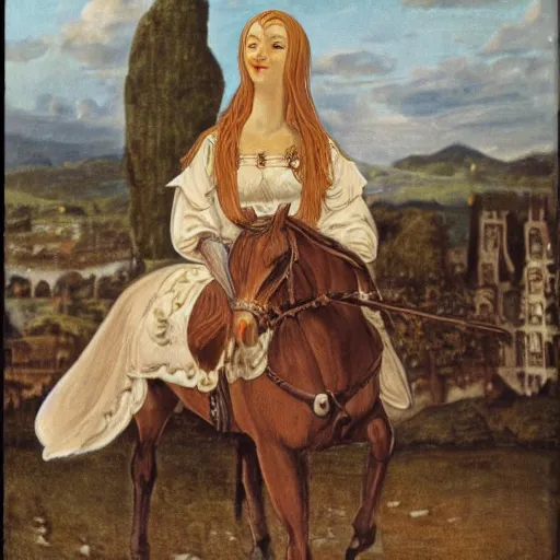 Prompt: lady Godiva eating waffles