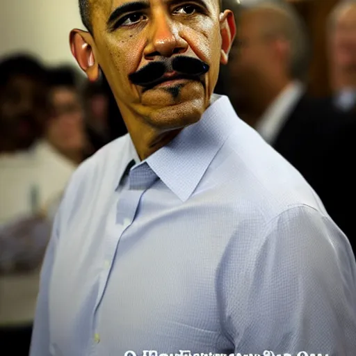 Image similar to Obama with a mustache