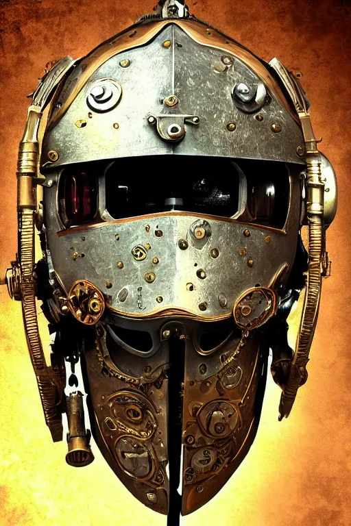 Image similar to steampunk helmet fantasy art mask robot ninja stylized digital illustration sharp focus, elegant intricate digital painting artstation concept art global illumination ray tracing advanced technology chaykin howard and campionpascale and cooke darwyn and davis jack