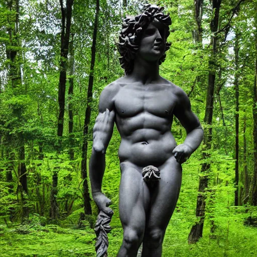 Image similar to Dionysus statue in forest